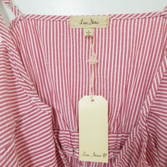 Love notes red candy stripe tie knot sundress - Picture 5 of 6
